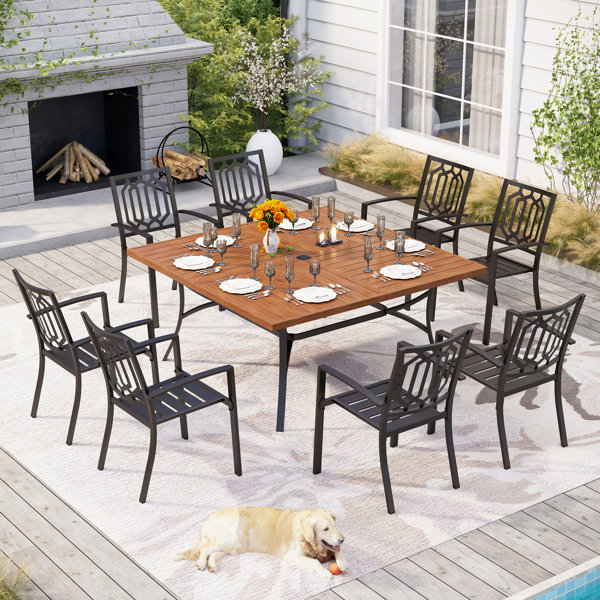 Lark Manor Ballarat 8 Person Square Outdoor Dining Set & Reviews